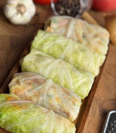 Beef stuffed cabbage rolls